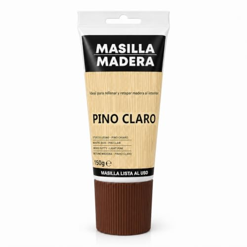 LIVÉ Masilla Madera Pino Claro 150 g, Masilla Reparadora para Muebles, Armarios, Puertas y Mesas, Lista al Uso, Rellenadora de Agujeros, Grietas, Arañazos y Marcas de Clavos, Color Pino Claro