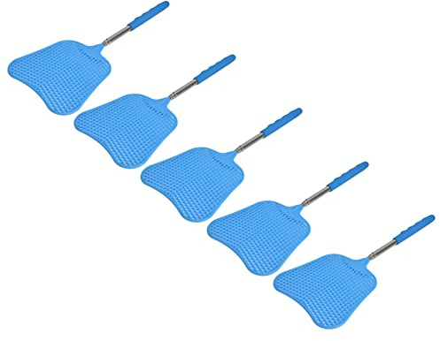Qudinip Matamoscas Juego de 5 Raquetas de Moscas Retráctiles Livianas para Uso en Interiores Plástico de y Acero Inoxidable 25,6 Pulgadas