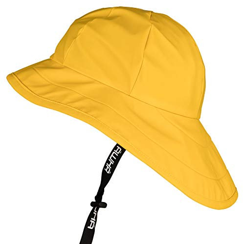 AWHA Südwester Regenhut gelb/Unisex - wasserdichte Mütze mit breiter Krempe und Ohrenklappen