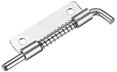 sourcing map 10pcs Loquet A Ressort Targette A Ressort Verrou de Porte Serrure Boulon Verrouillage goupille Pour Meuble Abri Portail Garage acier carbone 93mm long droite