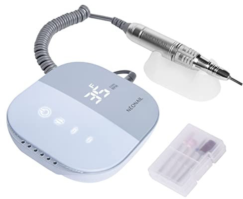 NÉONAIL Elektrische Nagelfräser - Nail Drill One Touch 21W - Elektrische Nagelfeile Maniküre Pediküre Set - Nagelfräser Maniküre - Fräser für Gelnägel - Set mit 4 Fräsen