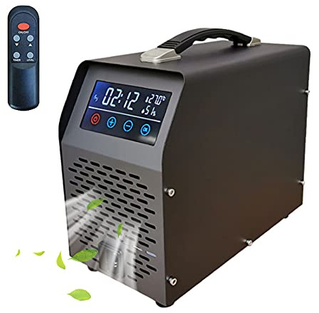 RDJSHOP Generador de Ozono de Pantalla Táctil, Ozonizador con Mando a Distancia, Esterilizador Comercial Desodorante Ozono Generador para Grandes Salas, Fábricas, Bares,Black-40000mg/h