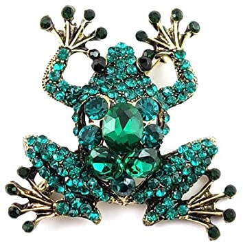 Sttiafay Vintage Kristall Frosch Brosche Mode Tier Emaille Brosche Pin Handgemachte Erklärung Brosche für Unisex Kleidung Corsage