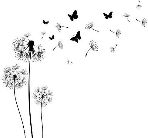 Tovaglioli di lutto con dente di leone, fiori con farfalle, in bianco e nero, decorazione da tavolo, funerale, addio, sepoltura, tavolo coperto, 20 tovaglioli