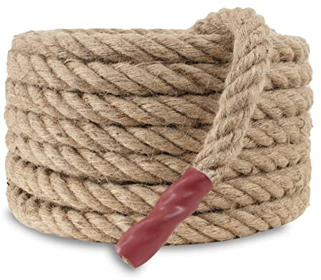 EMEKIAN 30mm Natural Thick Jute Rope, 15M Twisted 4 Strand Fiber Hemp Rope, Strong Jute Twine String for Gardening, Craft, Bundling, Camping, Decorating (Brown)