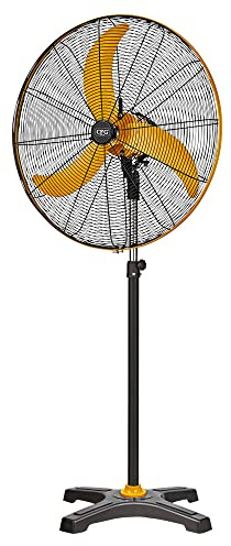 LUCE QUADRA Ventilatore a piantana in metallo. Diametro 76 cm, Bianco, EV066
