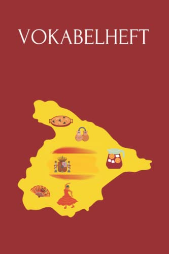 Vokabelheft Spanisch: Vokabelheft, Spanische Vokabeln lernen, 120 Seiten, liniert, 2 Spalten auf jeder Seite mit Trennlinie, 6x9 Zoll, ca. DIN A5, Softcover, Geschenkidee