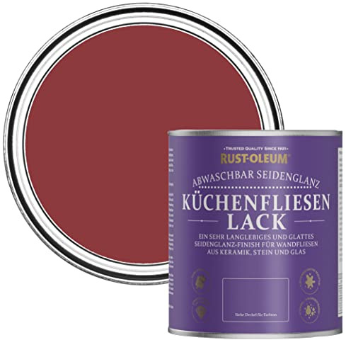 Rust-Oleum Red water resistant Kitchen Tile Paint in Satin Finish - Empire Red 750ml