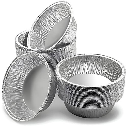 Small Disposable Aluminium Foil Pie Cases [50 Pack] - UK-Made Round Pie Dishes for Baking, Air Fryer, Oven, Microwave, Fridge & Freezer Safe - Individual Pie, Tart & Quiche Tins, Trays (11 x 3.3cm)