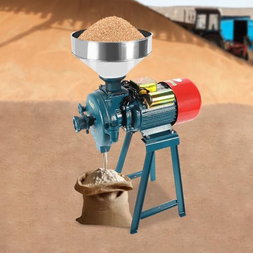 2200W 220V Getreidemühle Edelstahl Getreidemühle Elektrisch Mühle Nussmühle mit Trichter, Kommerzielle elektrische Mühle (grün, 2200, Watt)