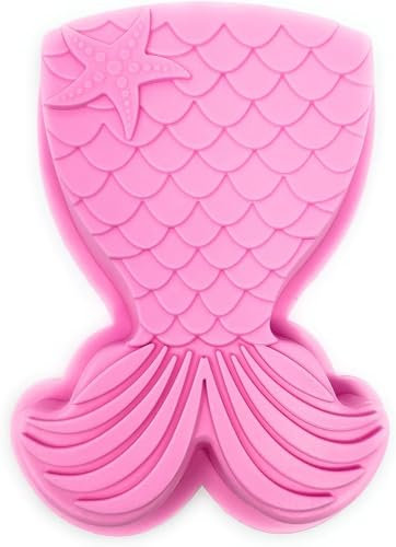 LATRAT Backform Meerjungfrau Groß Backform Meerjungfrau Kuchenform, Meerjungfrau Silikon Mermaid Motivform Silikonform Seifeform für Kuchen Pudding Schokolade Muffin, Farbe zufällig