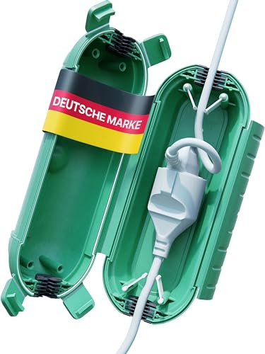 Adlerfokus Kabelbox wasserdicht IP44 [DAS ORIGINAL] Wetterfeste Elektrobox | Sicherheitsbox - Outdoor Box wasserdicht - Steckerschutz aussen wasserdicht - Safebox - Schutzbox für Deine Elektronik