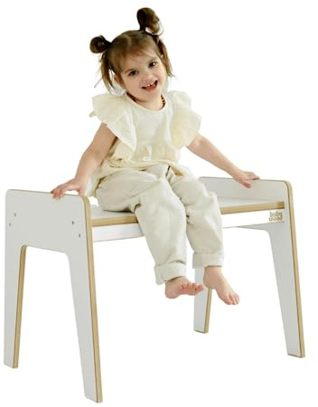 Babywood Kinderschreibtisch aus Holz, Kindertisch aus Holz, Schreib und Zeichen Tisch, Kindertischchen Montessori, praktischer Schreibtisch (weiß)