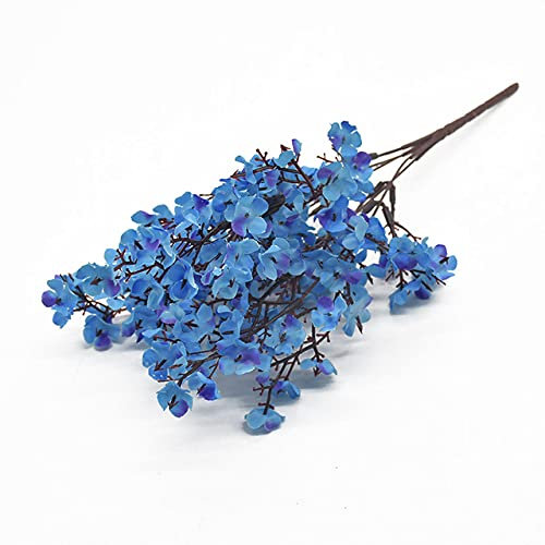 SAMEZA Pink Silk Gypsophila Künstliche Blumen Kleine Sträuße 5 Gabeln 30CM Wohnzimmerdekoration Gefälschte Pflanzenvase für Zuhause Hochzeit,Blau