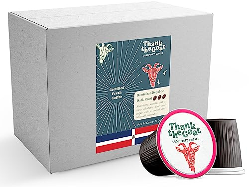 Thank the Goat Gourmet Made to Order Coffee Pods, Freshly Roasted, Dark Roast Compatible with Keurig 2.0 K-Cup Brewers, From Jarabacoa, Dominican Republic, 24 Count