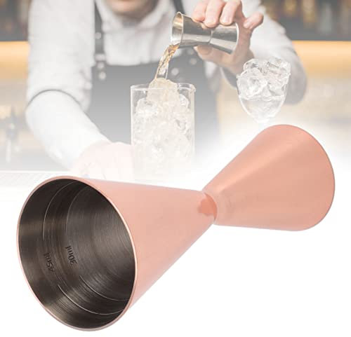 BestAlice Jigger para Bartending, Jigger de Cóctel Doble, Jigger de Acero Inoxidable con Medidas en el Interior, Taza Medidora de Vino Innovadora de 1/2oz, Jigger Medidor de Bartending(Cobre)