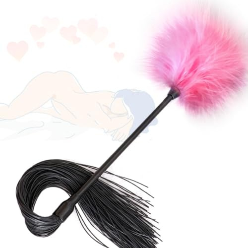 HUNTVE Accessoires pour Plumes et Franges Plume et Fouet multifonctionnels pour Le Sport en Couple ou Les Jeux de rôle (Rose)
