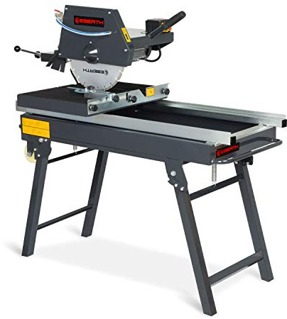 EBERTH Steinsäge Steintrenner Steintrennmaschine Fliesenschneider Nassschneider Elektrisch (2000W, 350mm Diamanttrennscheibe, 100mm Schnitttiefe, 800mm Schnittlänge, 45° Schwenkbar, Wasserpumpe)