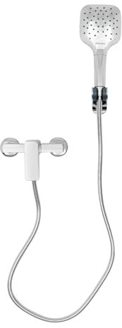 Duschsystem mit 3-Typen Wasserauslassarten, Duschset 25.5x10cm Regendusche Duscharmatur, Duscharmatur Komplettset, Dusche Set, an der Wand befestigter Duschhahn, Bad Dusche Wasserhahn (Silber)
