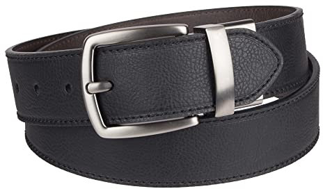 Columbia Herren Wendegürtel mit geprägter Schnalle, klein, schwarz/braun, schwarz/braun, S