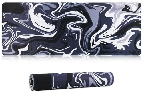 HoYiXi Gaming Mouse Pad Extra Large Computer Keyboard Mouse Mat Desk Pad Soft Smooth Surface and Anti-Slip Rubber Base Soft Cloth XXL Mouse Pad 800 x 300 x 3 MM(SOM003),BK