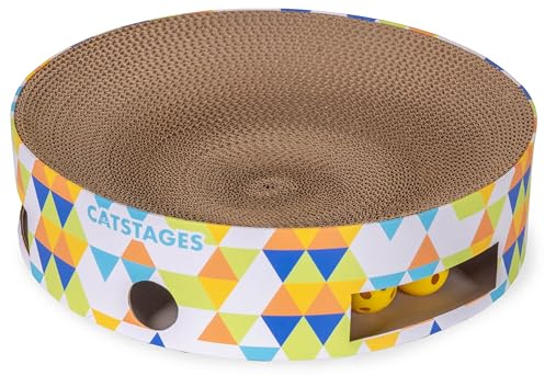 Catstages Bowl Track Scratcher 3-in-1 Ball Track, Scratcher, Lounger, 13.8