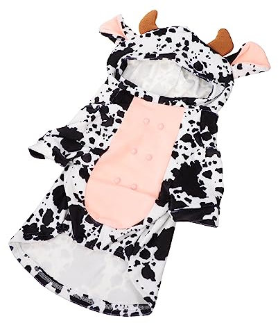 YARNOW Kuhmuster Hundekostüm Für Haustiere Weiche Und Warme Kleidung Für Hunde Und Katzen Für Partys Und Fotoshootings