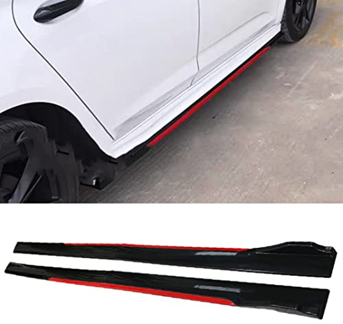 TEDE Auto Minigonne Laterali per Audi Q3 Q5 Q7 Q8 8U F3 8R 4M,AntiGraffio Pedane Laterale Sottoporta Pedane Laterali Grembiuli,A/BlackRed