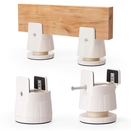4pcs Bed Risers with Screw Clamp, Desk Riser Blocks with Height Adjustable | Furniture Risers fit Square/Round Chair Leg Diameter 0.3-1.9'', Chair Raisers Extenders for Sofa Table