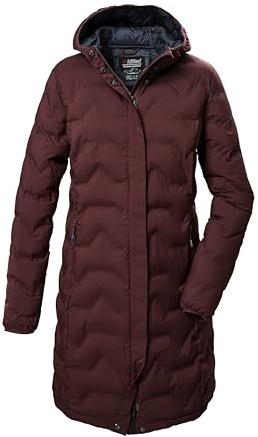 killtec Donna Parka trapuntato/Parka funzionale con cappuccio KOW 9 WMN QLTD PRK, dunkelweinrot, 38, 41806-000