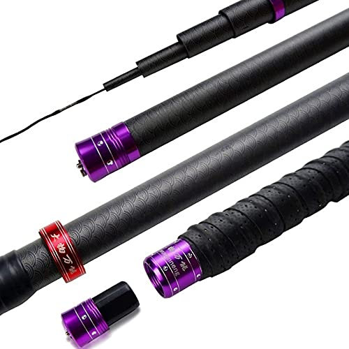 TUANZUN Teleskoprute,Angelrute,Fishing Stipprute Hohe Kohlenstoff-Teleskop-Süßwasser-Angelruten-Float-Angelrute ohne Ringe Traditioneller Swing-Angelpol-Feeder-Rod(7.2 m)