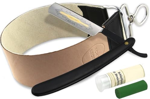 Rasiermesser-Set mit Paste aus Solingen Herren Bartpflege Set Klassische Rasur für Einsteiger - Fortgeschrittene - Geschenk Set