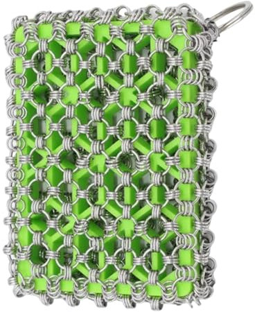 Stainless Steel Scrubber for Pots, Multipurpose Kitchen Scrubber, Chain Mail Scrubber, Cast Iron Cleaning Tool, Metal Pan Scrubber, Grill Pan Scrubber for Pots, Cast Iron Pans, and Grill Cleaning