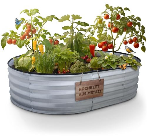 STREND PRO Bancal de Metal 120 x 90 x 30 cm (Largo x Ancho x Alto) | Kit de bancal de Metal para jardín Chapa | bancal de jardín de Acero galvanizado para Verduras, Hierbas y Plantas de Tomate |