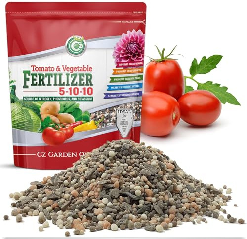 5-10-10 Tomato & Vegetable Fertilizer - Made in USA - 2% Iron + Micronutrients Plant Food for Flower Gardens - (Cz Garden Organics All Purpose Fertilizer 8LB)