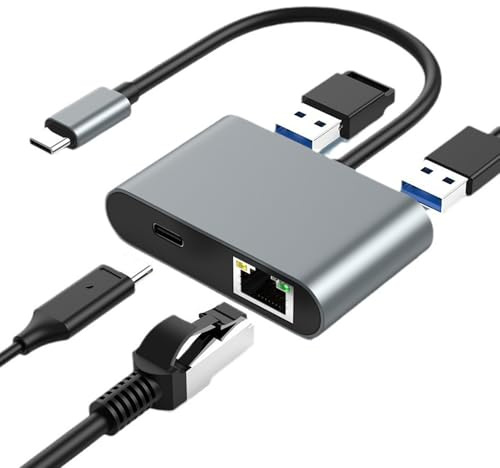 Ethernet Adapter for Laptop Gigabit Type C To Ethernet Adapter | Computer Internal Components for Server Travel Tablet Meeting Room Offices Workstation Tv Remote Work