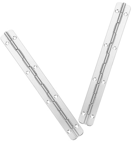 Alipis Charnières de Piano Robustes et Flexibles 2pcs en Acier Inoxydable Argenté Charnières Longues Multifonctions pour Boîte en Bois et Armoire de Rangement