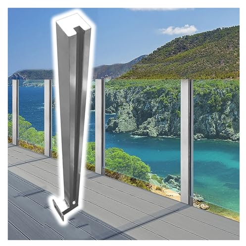 Glas Geländerpfosten Glashalter Edelstahl 65 75 85 90 95 100 105 115 125 cm Edelstahl Balustradepfosten für Glasabschluss, Seitenstütze für Geländer aus gehärtetem Glas, Terrasse Terrasse Balkon Flure