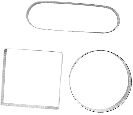 Mipcase 3pezzi Anelli Mousse in Acciaio Inossidabile Microforati per Dolci Stampo Crostata Riutilizzabile Resistente Temperature Alte Forme Rotonda Quadrata e Ellittica per Preparazioni Do