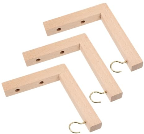 FUTUREORYY 3 Piezas Soportes de Madera para Plantas Colgadores de Pared para Macetas Cestas y Decoración Interior Incluye Tornillos y Anclajes Resistente y Reutilizable para Jardín y