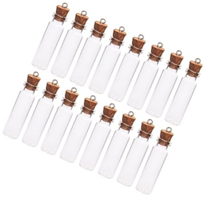 CONGARTENO Mini Glass Wish Bottles Can be Filled with Sand with Cork Stoppers 50pcs 2ml Small Glass Jars and Decorated with Ribbon for Weddings and Gift Decoration