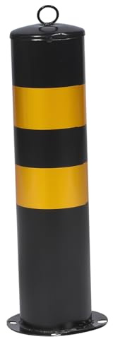 VILLFUL Poteau de Sécurité Acier Inoxydable Noir et Jaune Barrière de Stationnement Résistante Aux Intempéries Protection Entrée et Allée avec Haute Visibilité Installation Facile Poteau