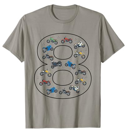 8th Birthday 8 Year Old Motorbike Boys Bike Motorcycle T-Shirt