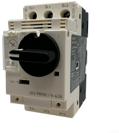 Interruttore termico magnetico per motore serie GV2 PM con corrente regolabile, elevata capacità di rottura di 100kA e compatibilità compatta su guida DIN (PM03C)