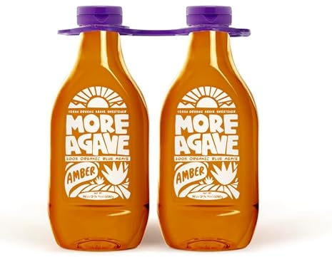 Agave Syrup Organic Blue Agave Nectar Sweetener, Low Glycemic Sugar Alternative, Vegan, Gluten Free, Non-GMO, All-Natural Liquid Sweetener, 2 Pack 36 oz