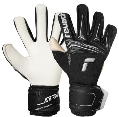 Reusch Guanti da portiere professionale adulti | Protezione delle dita | ottima presa, traspiranti, allenamenti e partite, erba sintetica e naturale, Taglie 7,5-12, Attrakt Gold X NC Finger Support