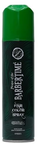 BARBERTIME Haarfarbespray 150 ml | Temporäre Haarfarbe für Kinder & Erwachsene | Leicht auswaschbar | Für Halloween, Cosplay, Festival & Party | Farbintensives Styling ohne Dauerfärbung (Grün)
