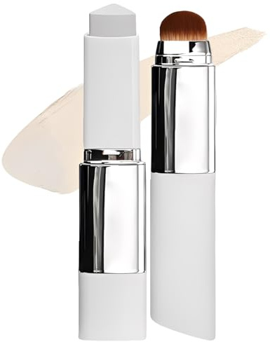 Stick Correcteur Éclaircissant Blanc avec Pinceau – Correcteur de Couleur pour Illuminer et Uniformiser, Base de Maquillage pour Teint Radieux (Blanc)