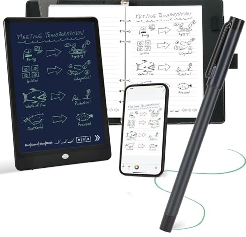 Yanmis Digital Smart Pen Writing Board Set, Real Time Paper to Digital Note Taking with OCR Technology for Meeting Class Creation Convert to Text Store Share