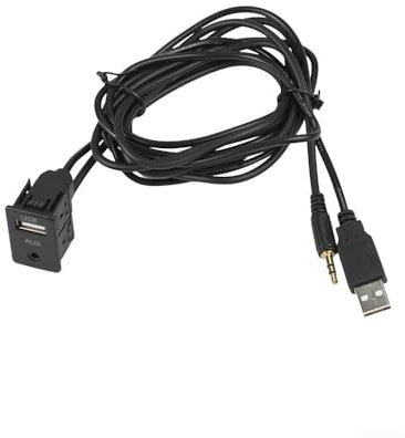 Adaptador de cable de interfaz de audio AUX a USB para instalación de montaje empotrado en el salpicadero, compatible con coches y caravanas, carcasa ABS, 12 V directo y